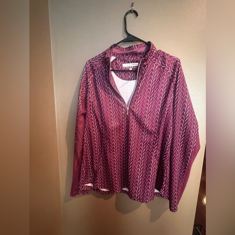 Woman’s Maroon and White | Pebble Beach | Quarter Zip | XL| Golf | Pickle Ball